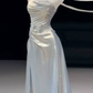 Elegant Sliver Prom Gown ,Glitter Sequins Maxi Celebrity Dress Evening Dress RS1290