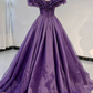 Charming Purple Prom Gown ,Glitter Sequins Maxi Celebrity Dress Evening Dress RS1291