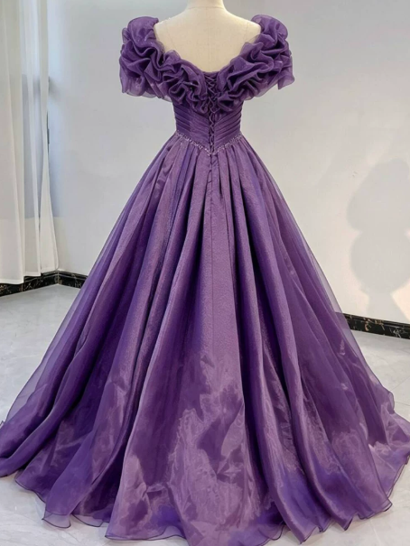Charming Purple Prom Gown ,Glitter Sequins Maxi Celebrity Dress Evening Dress RS1291