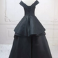 Minimalist Black Prom Gown ,Silky Satin Elegant Maxi Evening Dress RS1295