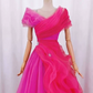 Hot Barbie Pink Prom Gown ,Tulle Elegant Maxi Evening Dress RS1296