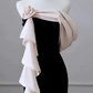 Minimalist Black Prom Gown ,Satin Elegant Maxi Evening Dress RS1310