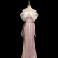 Elegant Pink Sequins Prom Gown , Glitter Maxi Evening Dress RS1319