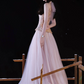 Elegant Pink Prom Gown , Tulle Embroidery Maxi Evening Dress Birthday Dress RS1324