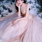 Elegant Pink Prom Gown , Tulle Embroidery Maxi Evening Dress Birthday Dress RS1324
