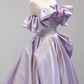 Dreamy Lavender Prom Gown , Silky Satin Maxi Evening Dress RS1328