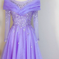 Elegant Purple Sequins Prom Gown , Pretty Tulle Maxi Evening Dress RS1336