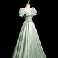 Elegant MInt Green Prom Gown , Pretty Satin Silky Maxi Evening Dress RS1337