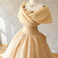 Elegant Pastel Yellow Prom Gown , Pretty 3D Floral Tulle Maxi Evening Dress RS1338