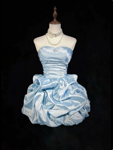 Charming Strapless Homecoming Dress , Silky Bodycon Short Prom Dress RS1307