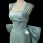 Sparkly MInt Green Prom Gown , Pretty Silky Bow Back Accessory Maxi Evening Dress RS1339