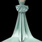Sparkly MInt Green Prom Gown , Pretty Silky Bow Back Accessory Maxi Evening Dress RS1339