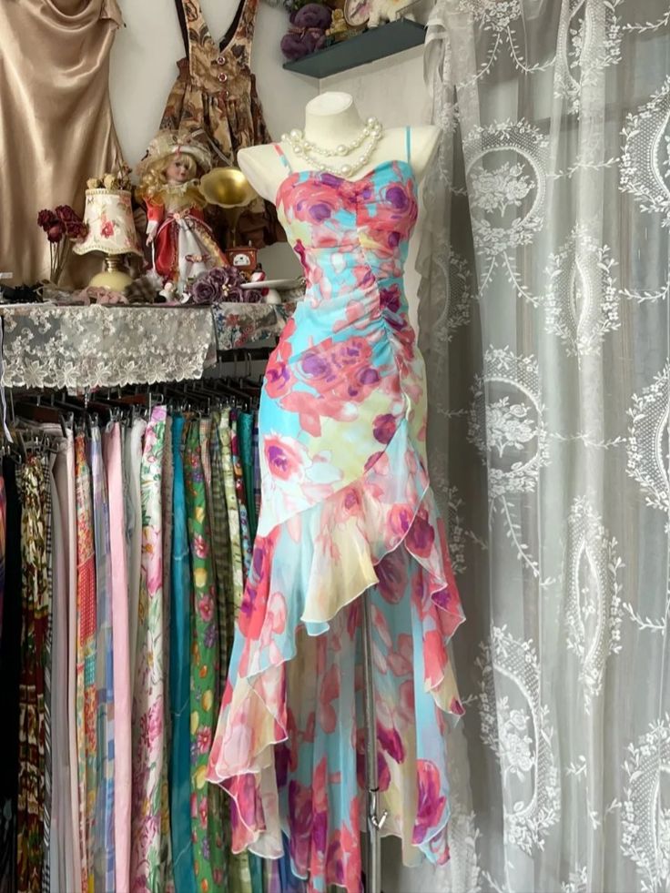 Light blue suspender waist slim fit hip fishtail irregular skirt dress, prom dress R5426