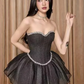 Dark grey tube top waist slimming puffy princess skirt homecoming dress R4802
