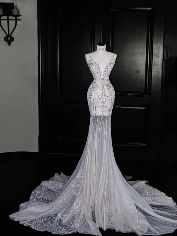 White suspenders waist hip sexy dress skirt, prom dress R5625