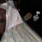Light pink sexy fitted floral ball gown R7055