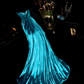 Lake blue strapless fitted satin long ball gown R6855