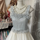 Light-colored sleeveless waist-length cake-cut puffy skirt long ball gown R6217