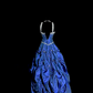 Blue halter-neck fitted long ball gown with a full skirt R6656
