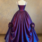 Purple halter-neck fitted waist ball gown R7228