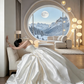 White strapless, fitted waist, long ball gown with a full skirt, suitable for both balls and wedding dresses R8028