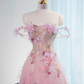 Light pink strapless fitted long ball gown, bridal dress R8982