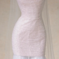 Pink tube top waist slim hip skirt white tulle bridal dress R5743