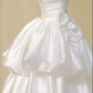 White satin tube top waist slim fit puffy skirt long dress bridal gown R5820