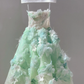 Turquoise suspender bright diamond design three-dimensional embellishment design fresh short skirt homecoming dress R4193