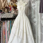 White halter-neck fitted long ball gown R7495
