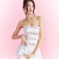 White tube top waist A-line short skirt dress suit homecoming dress R4883
