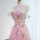 Light pink strapless fitted long ball gown, bridal dress R8982