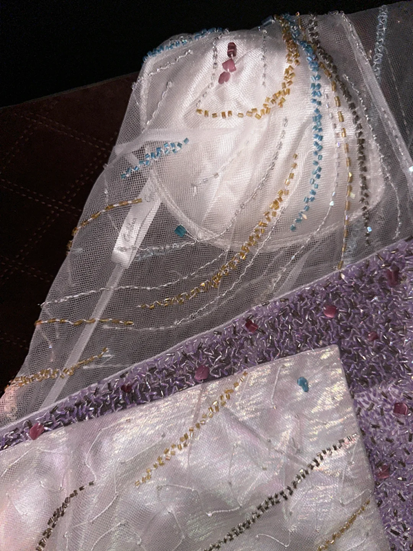 Light pink sexy fitted floral ball gown R7055