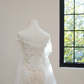 Off-white strapless fitted long ball gown, bridal dress R8527