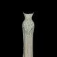 Silver sequined strapless waist-cinching bodycon sexy and elegant ball gown R8105
