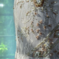Grey halter-neck rhinestone-embellished fitted bodycon long ball gown R7611