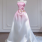 Light pink gradient strapless waist-cinching long ball gown R8256