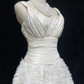 White suspenders sexy waist slim flower skirt mid-length skirt homecoming dress R4964