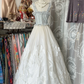 Light-colored sleeveless waist-length cake-cut puffy skirt long ball gown R6217