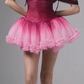 Pink suspender tie gradient waist slim fit puffy skirt homecoming dress R4516