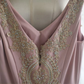 Light pink embroidered floral pattern fitted waist bodycon long ball gown R6696