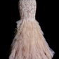 Light pink strapless lace bodycon long ball gown R6616