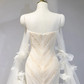 Light apricot strapless fitted waist sexy long ball gown, bridal dress R9042