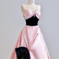 Light pink strapless fitted waist slim-fitting ball gown with a full skirt R8201