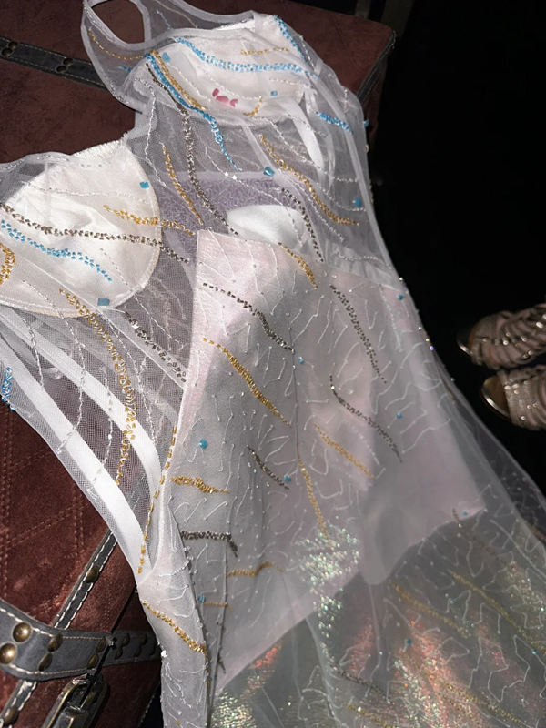 Light pink sexy fitted floral ball gown R7055