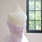 Light purple strapless, fitted waist, full skirt, long ball gown R8461