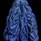 Blue halter-neck fitted long ball gown with a full skirt R6656
