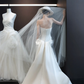 White strapless satin waist hip sexy fishtail skirt long dress bridal dress R6037