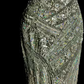 Silver sequined strapless waist-cinching bodycon sexy and elegant ball gown R8105