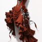 Red strapless fitted midi ball gown/bridal dress R8558